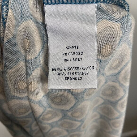 Boden Fixed Wrap Jersey Printed 3/4 Sleeves Midi Dress Size 10 R Blue Yellow Dot - Picture 10 of 14